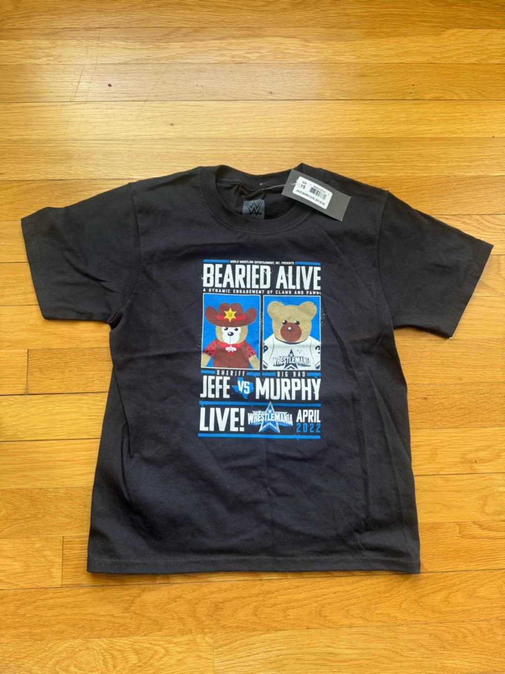 WWE Black 100% Cotton Bearied Alive Kids Graphic Tee - Size Youth Small